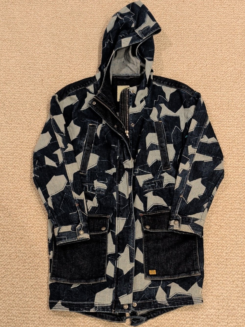 Able Dark Wash Denim Hooded Jacket